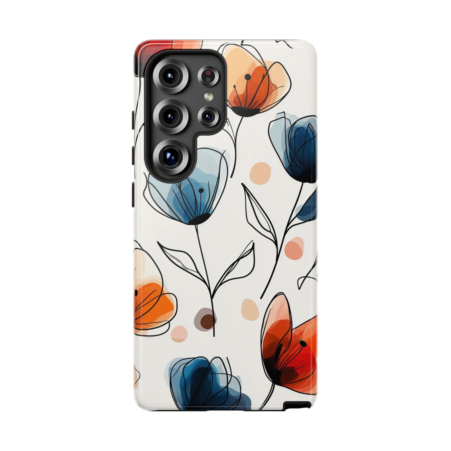 Minimal Floral Phone Case for iPhone, Samsung & Pixel | Watercolor Abstract Flower Print | Soft Matte Finish