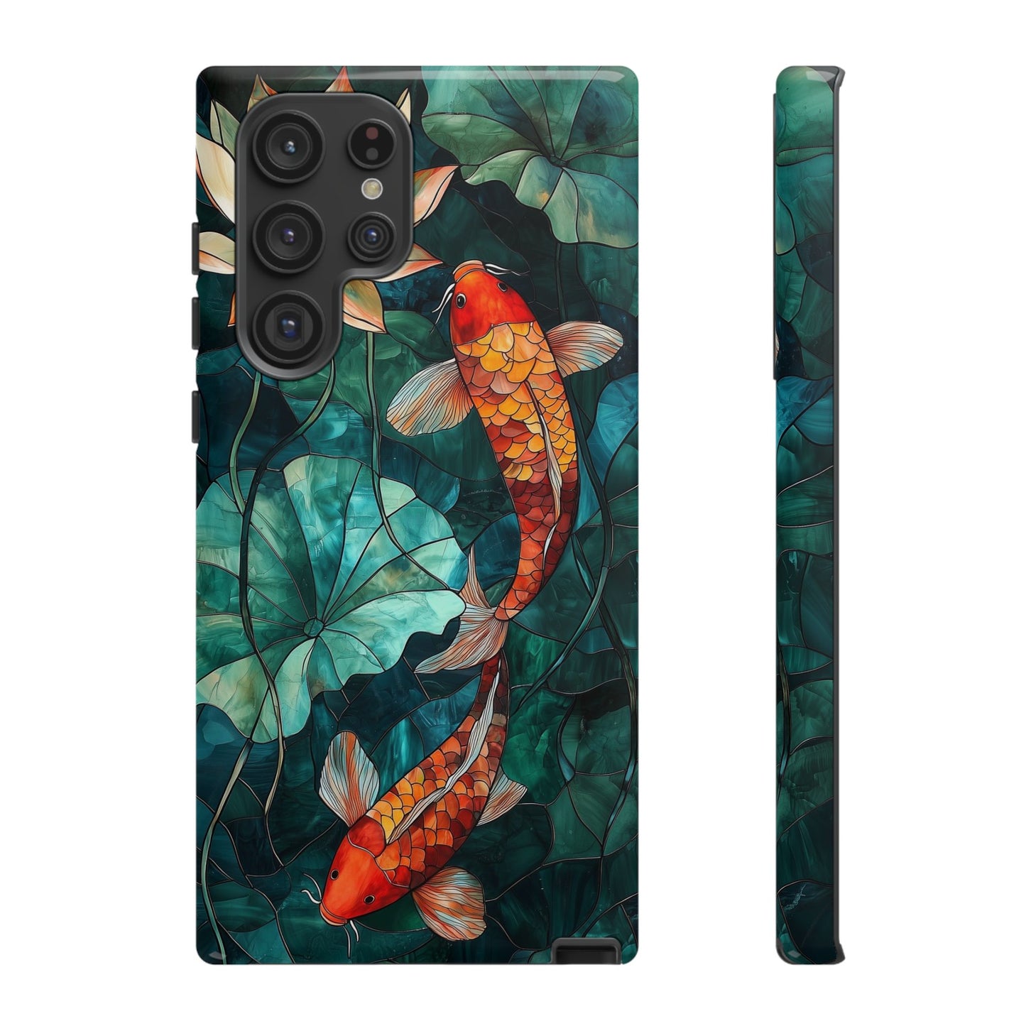 Lotus Serenity" – Koi Pond Stained Glass Case or iPhone, Samsung & Pixel