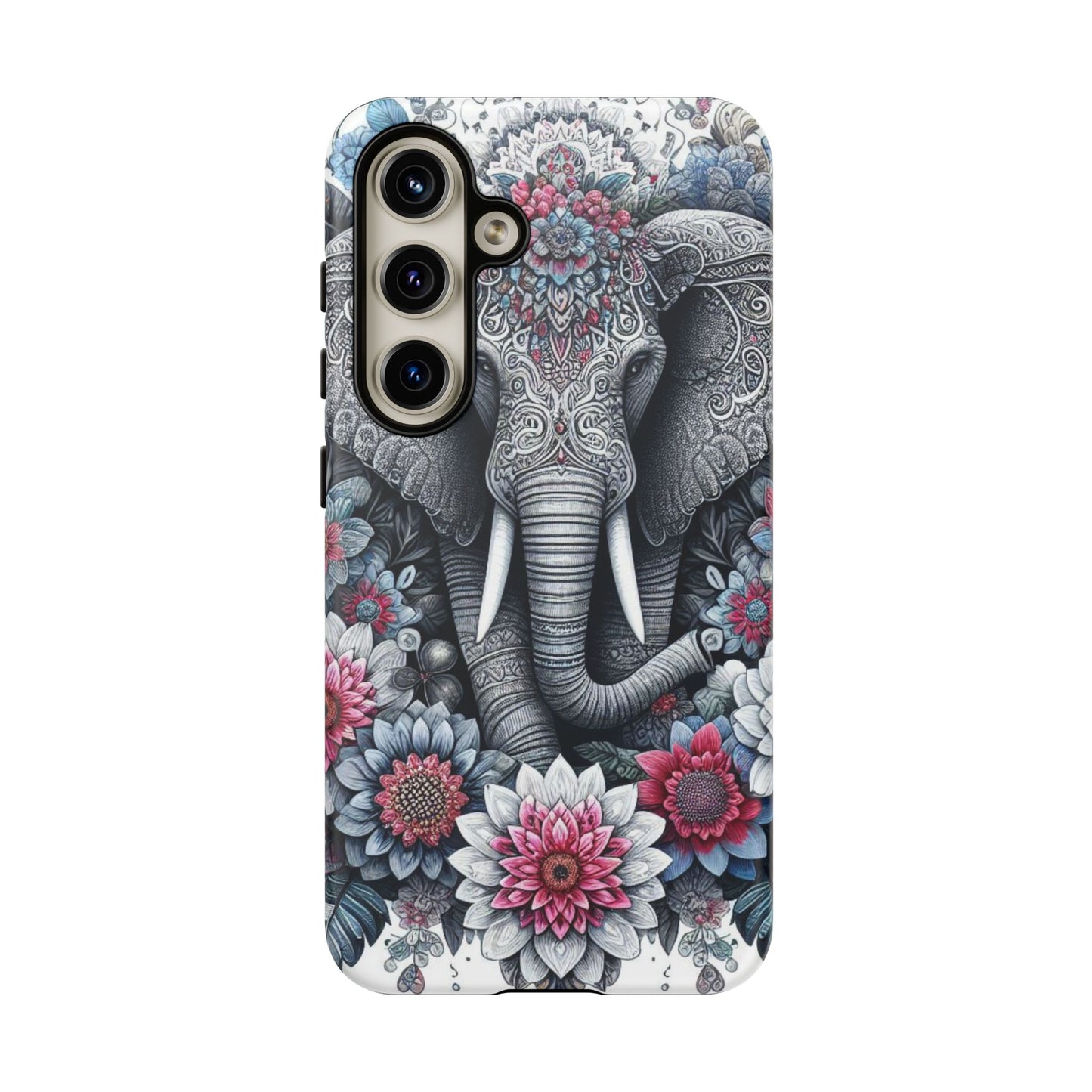 Regal Mandala Elephant Mobile Cover – Ornate Floral Art