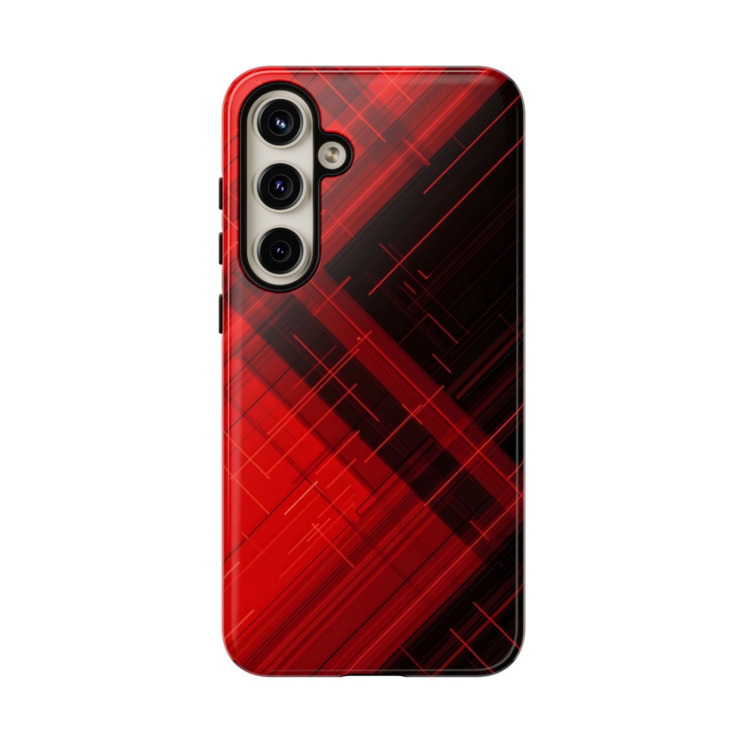 Abstract Red and Black Geometric Pattern