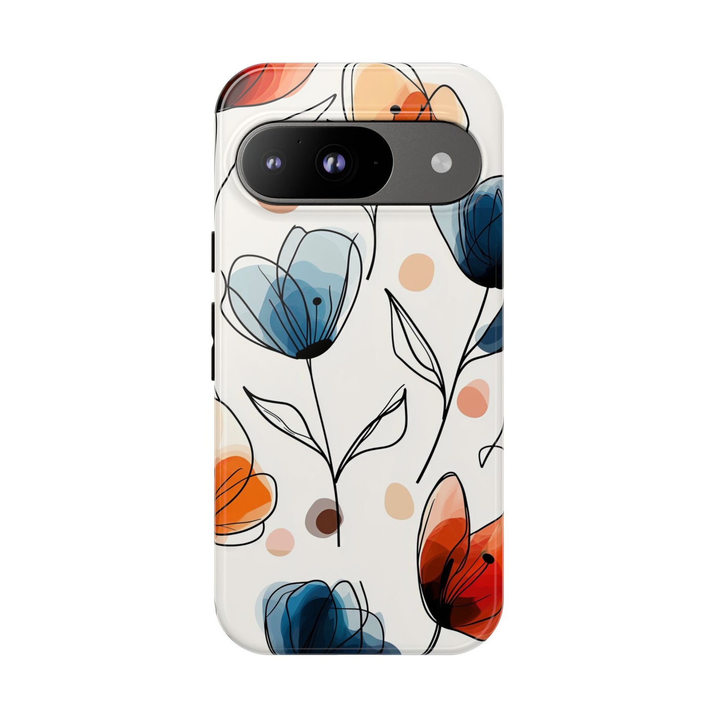 Minimal Floral Phone Case for iPhone, Samsung & Pixel | Watercolor Abstract Flower Print | Soft Matte Finish