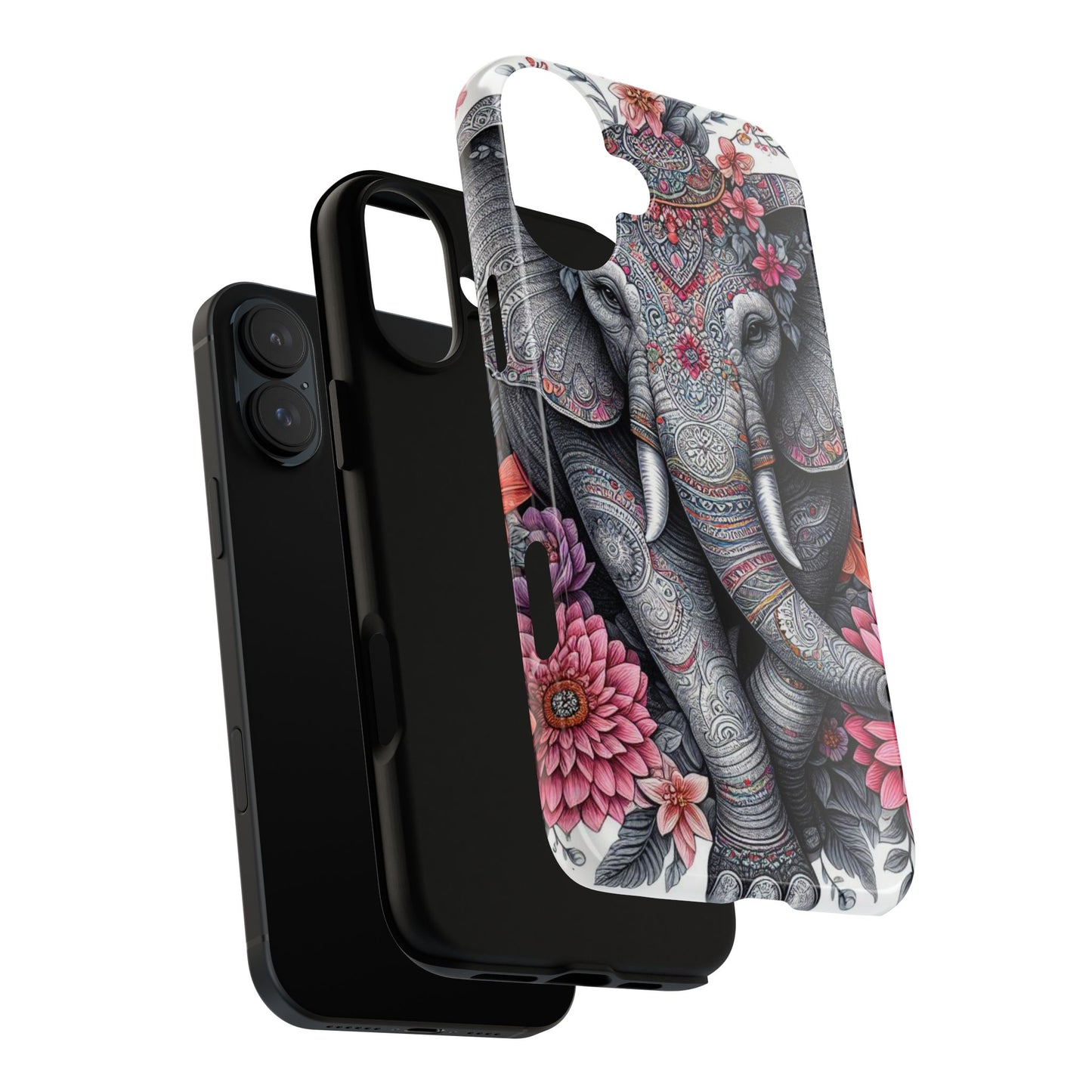 Bohemian Floral Elephant Mobile Cover – Intricate Mandala Art
