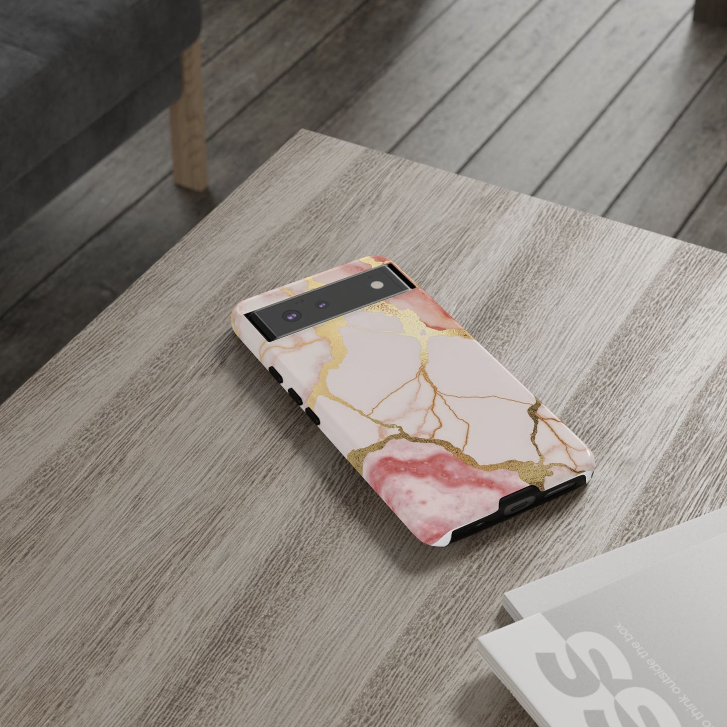 Beautiful Pink Minimal Marble Case Design