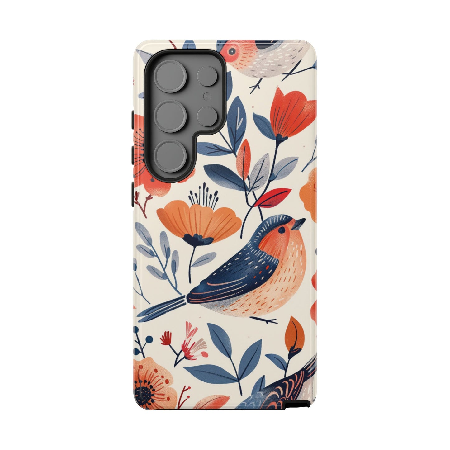 Floral Bird Phone Case - Elegant Nature-Inspired Cover for iPhone, Samsung & Google Pixel