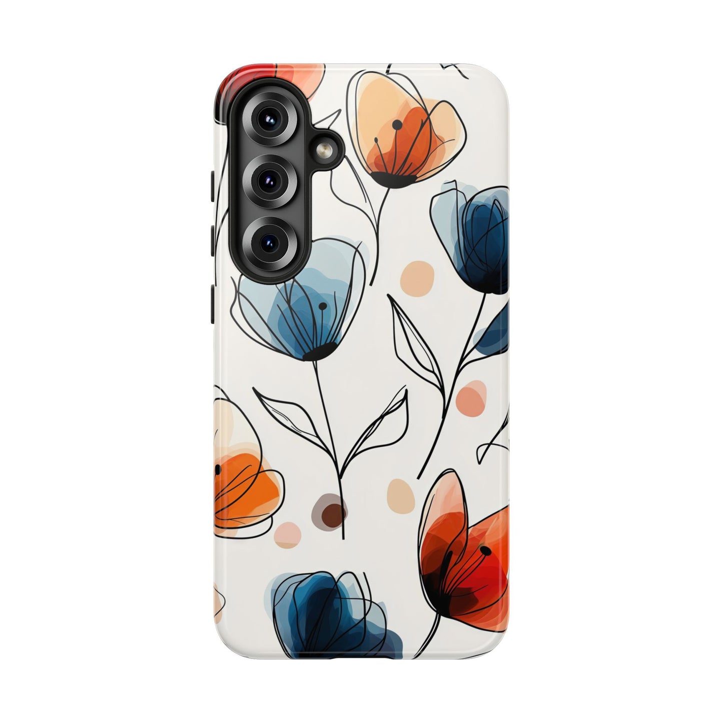 Minimal Floral Phone Case for iPhone, Samsung & Pixel | Watercolor Abstract Flower Print | Soft Matte Finish