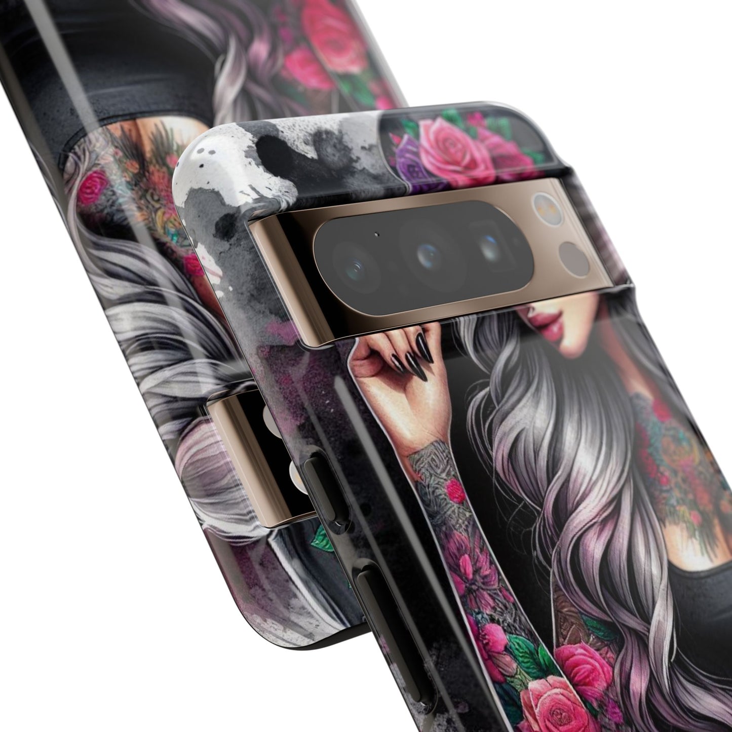 Ink & Roses – Edgy Floral Rebel Mobile Cover