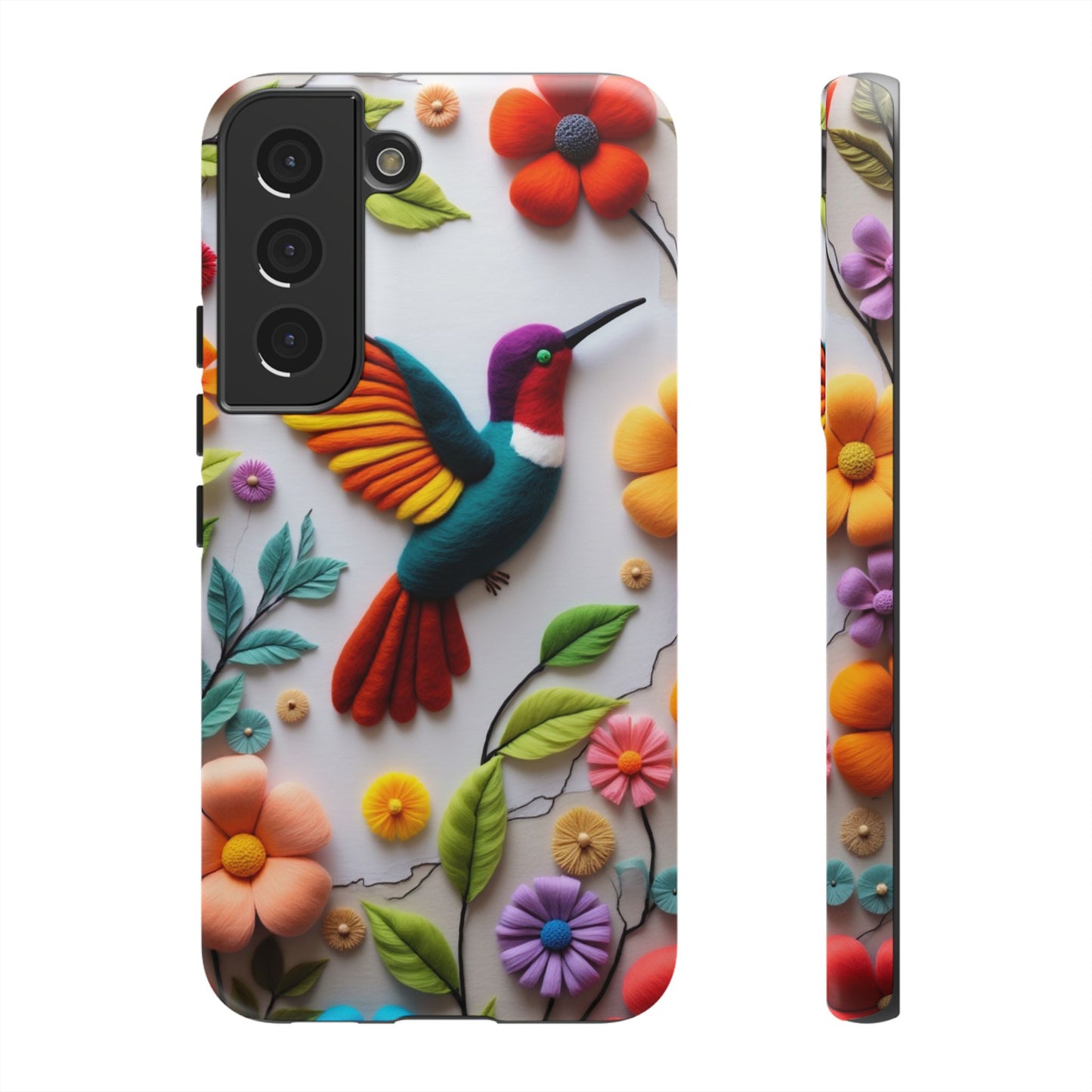 Embroidered Hummingbird with Floral Design | Nature's Elegant Stitch | iPhone 16 Pro
