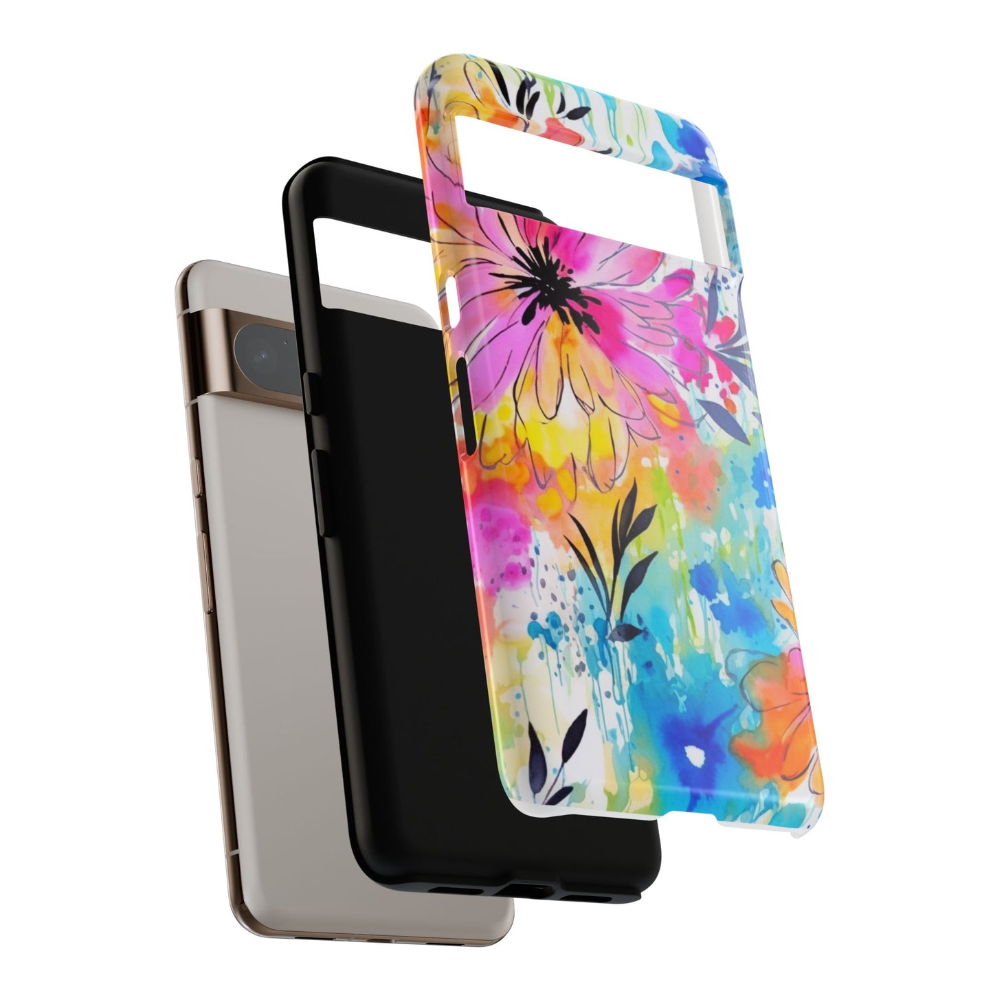 Abstract Watercolor Bloom Phone Case – Expressive & Vibrant