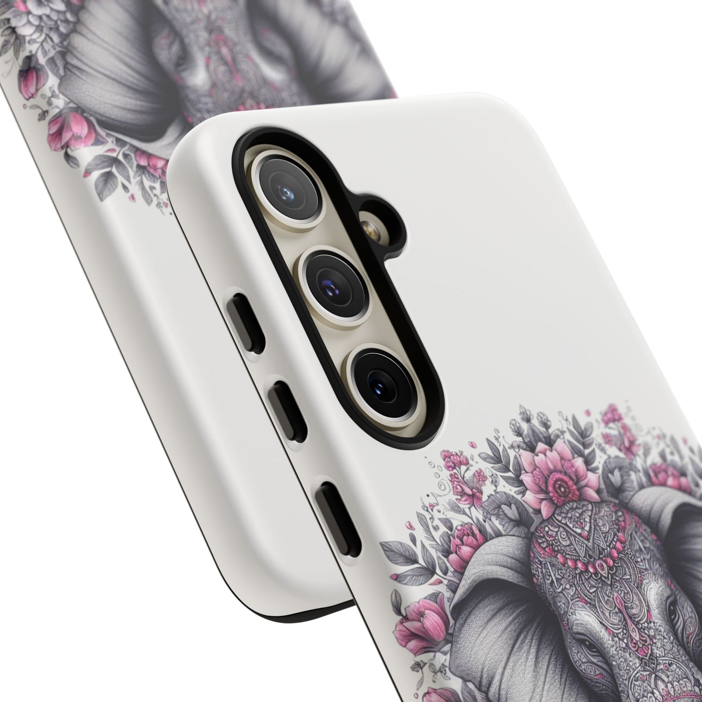 Intricate Floral Elephant Mobile Cover – Mandala-Inspired Boho Art