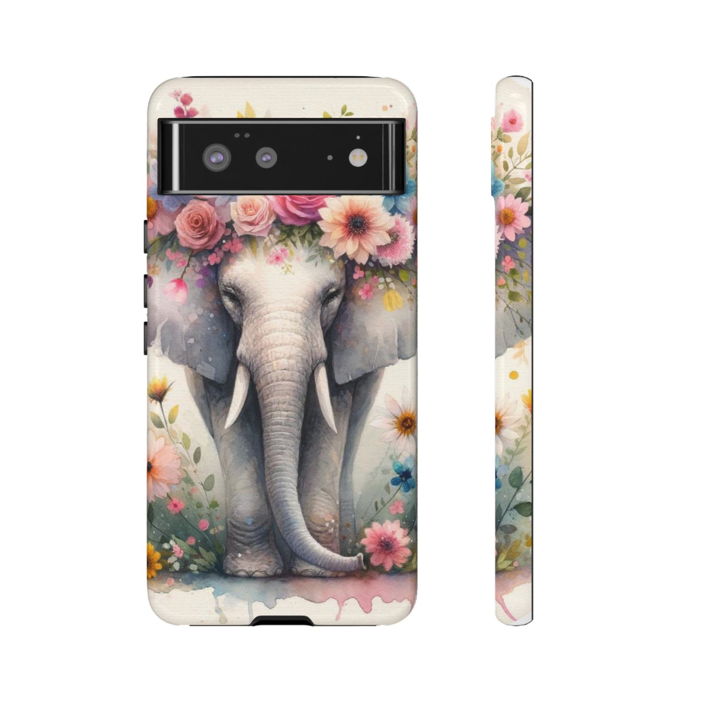 Watercolor Floral Elephant Mobile Cover – Dreamy Artistic Design