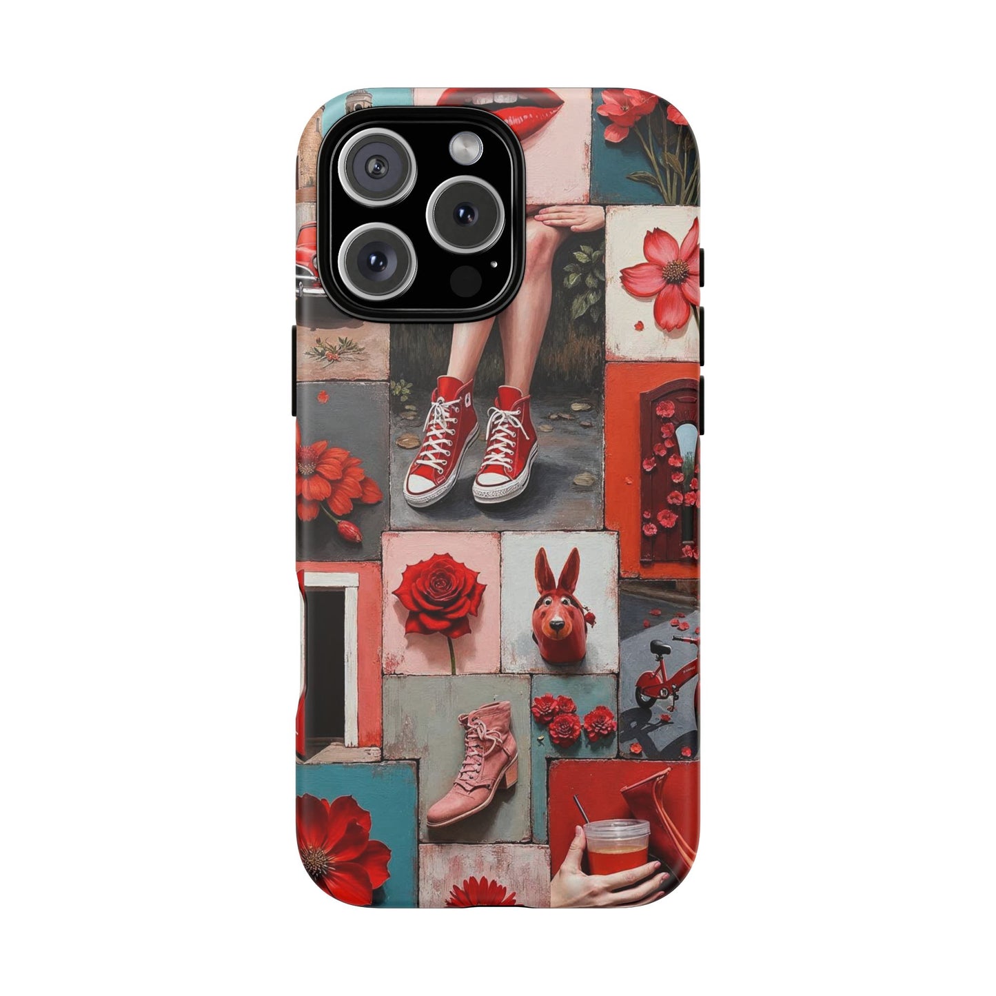 Red Sneakers & Roses Collage Phone Case