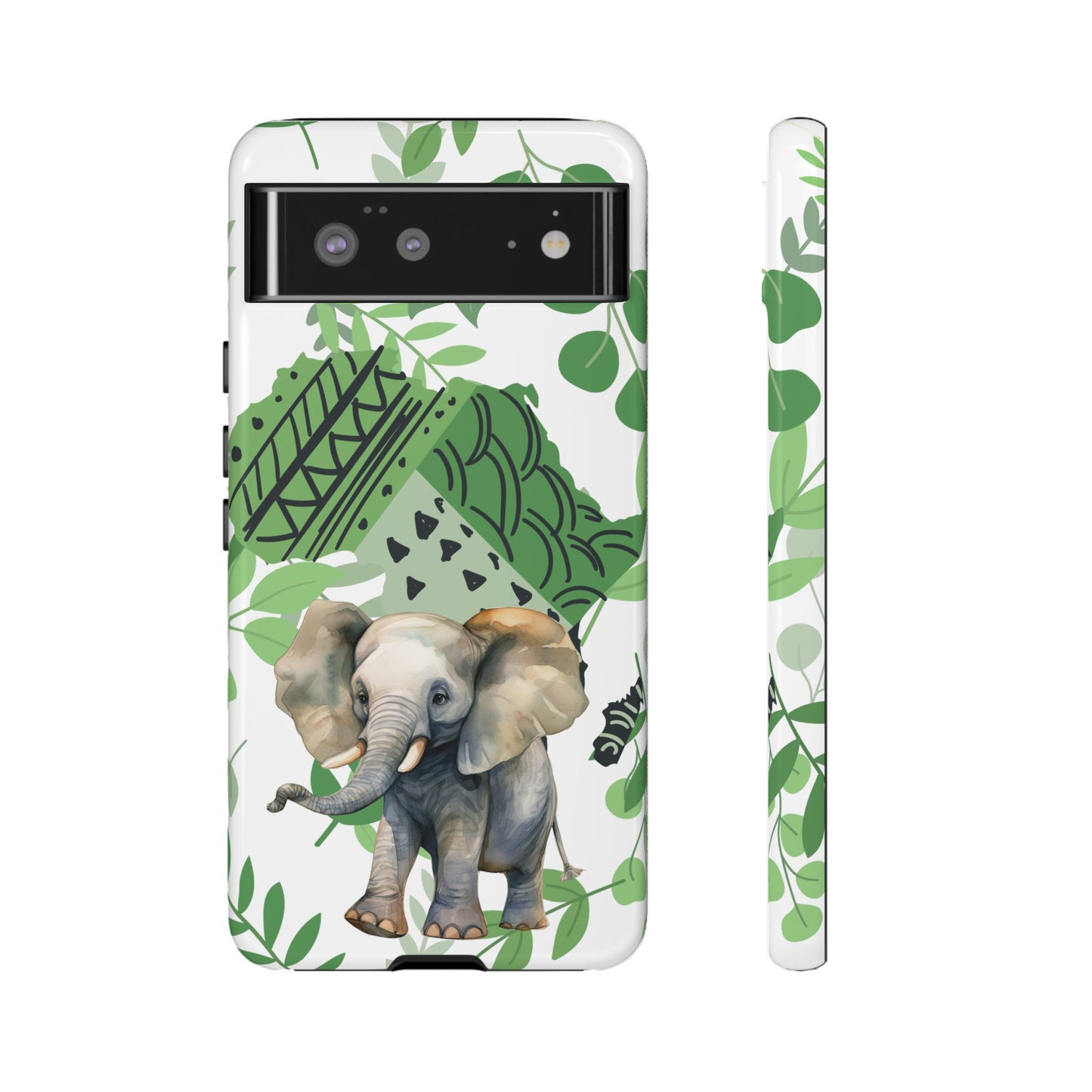 Playful Baby Elephant Mobile Cover – Tropical Boho Art