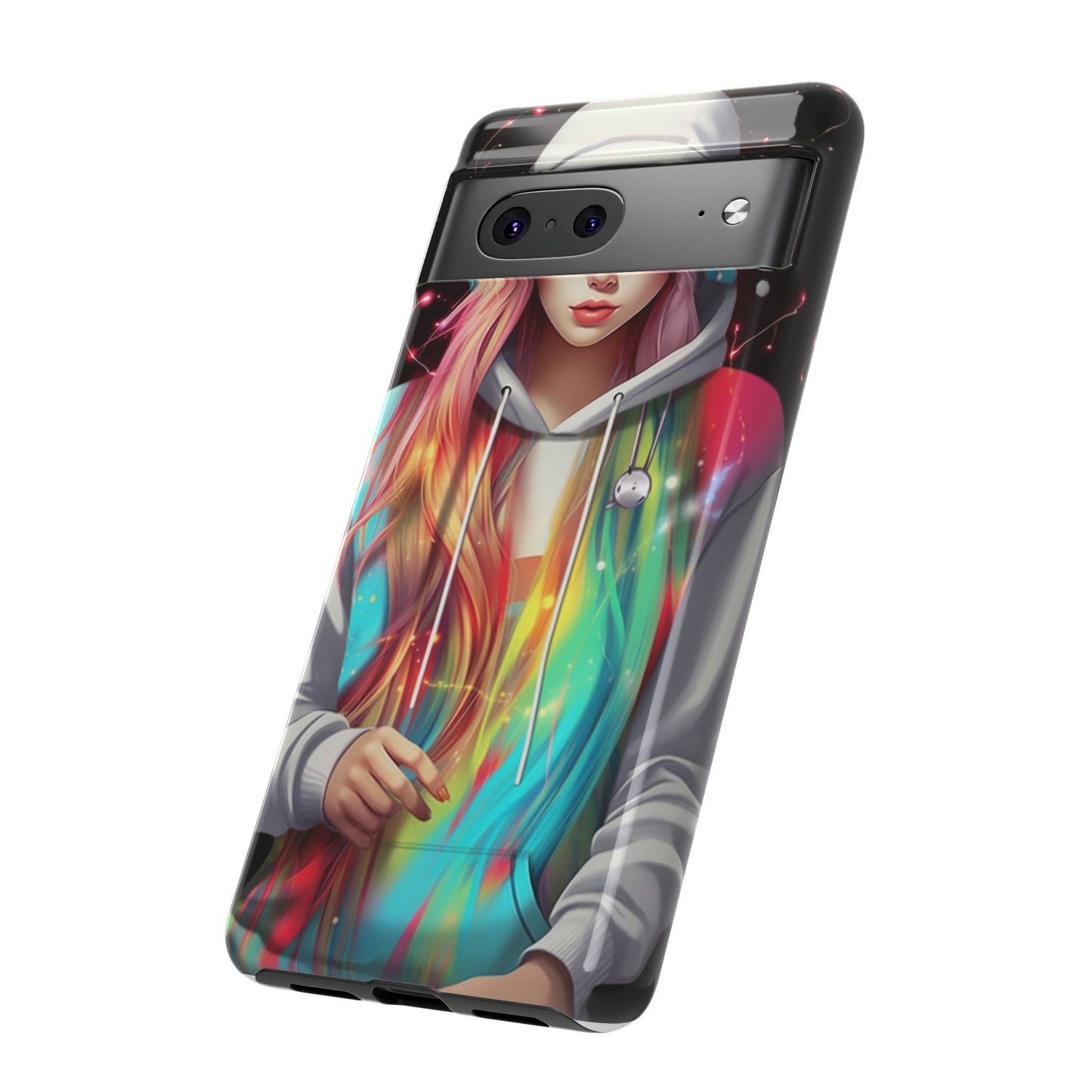 Anime Girl Phone Case - Cute Aesthetic Cover for iPhone, Samsung & Google Pixel, Girly Phone Case, Kawaii Phone Case, Anime Lover Gift