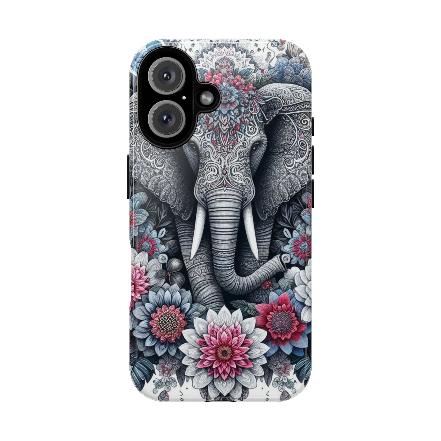 Regal Mandala Elephant Mobile Cover – Ornate Floral Art