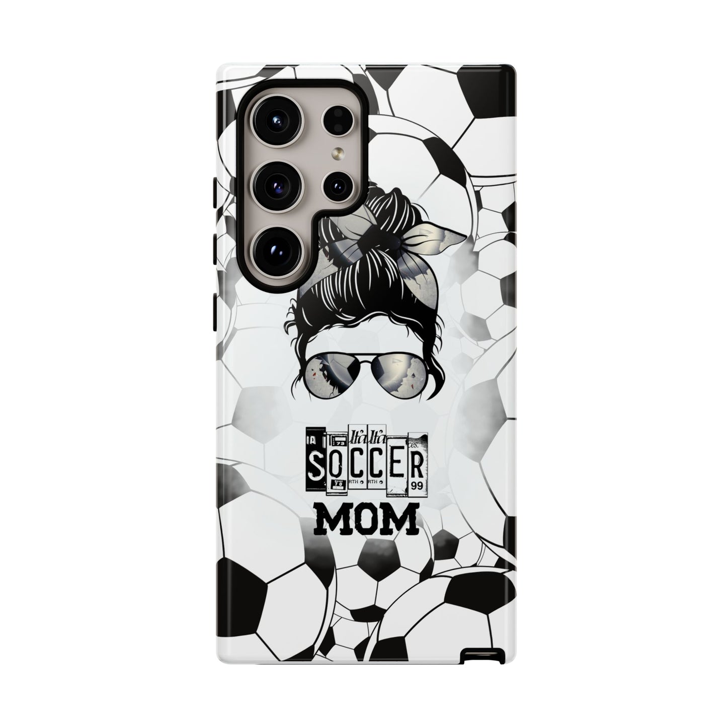Soccer Mom Phone Case - Cute & Protective Cover for iPhone, Samsung & Google Pixel, Messy Bun Phone Case, Gift for Sports Lover