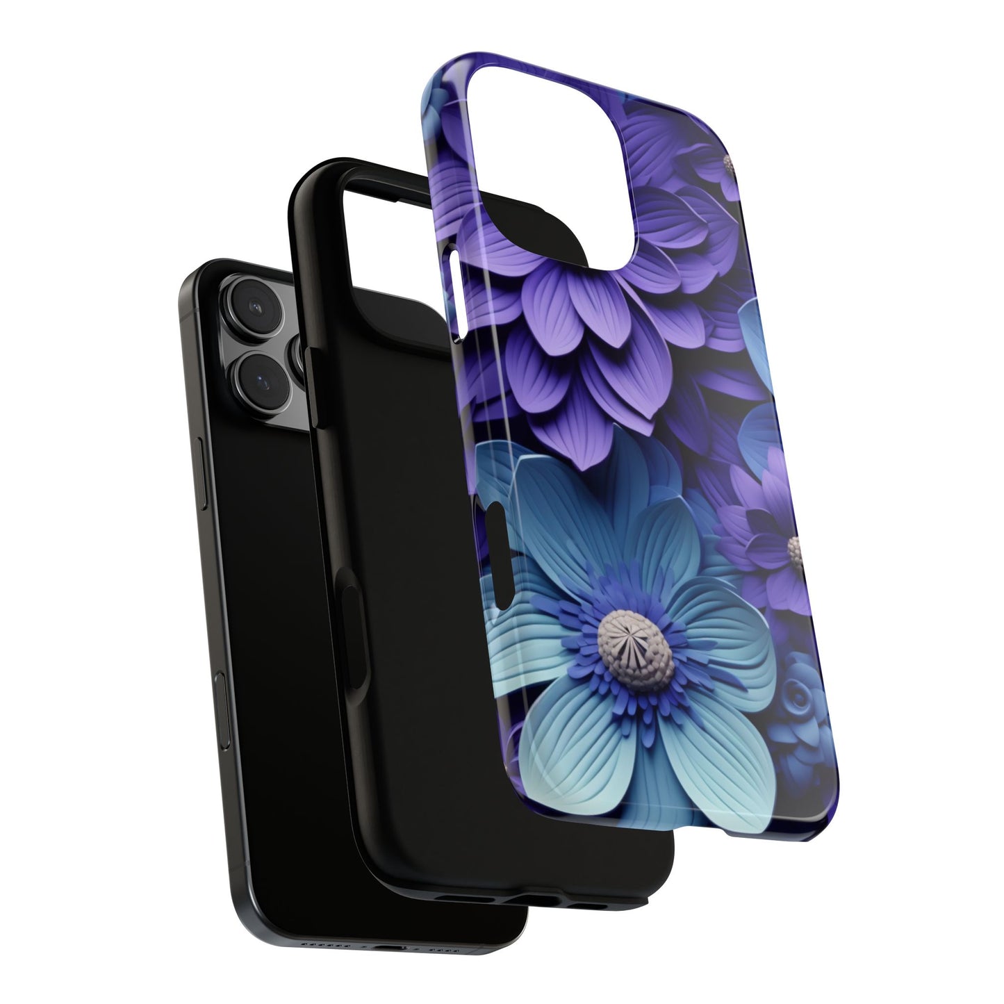 Royal Blue Floral Phone Case – Elegant & Luxurious Design