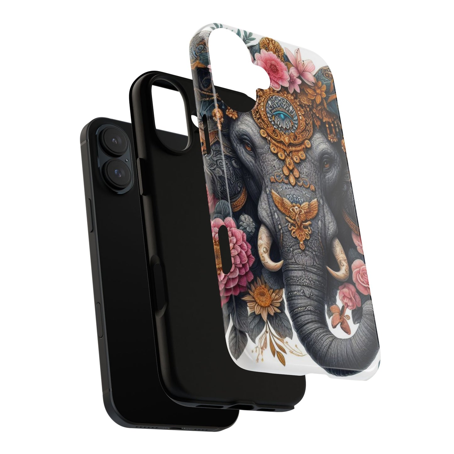 Golden Royal Elephant Mobile Cover – Luxurious Ornate Art