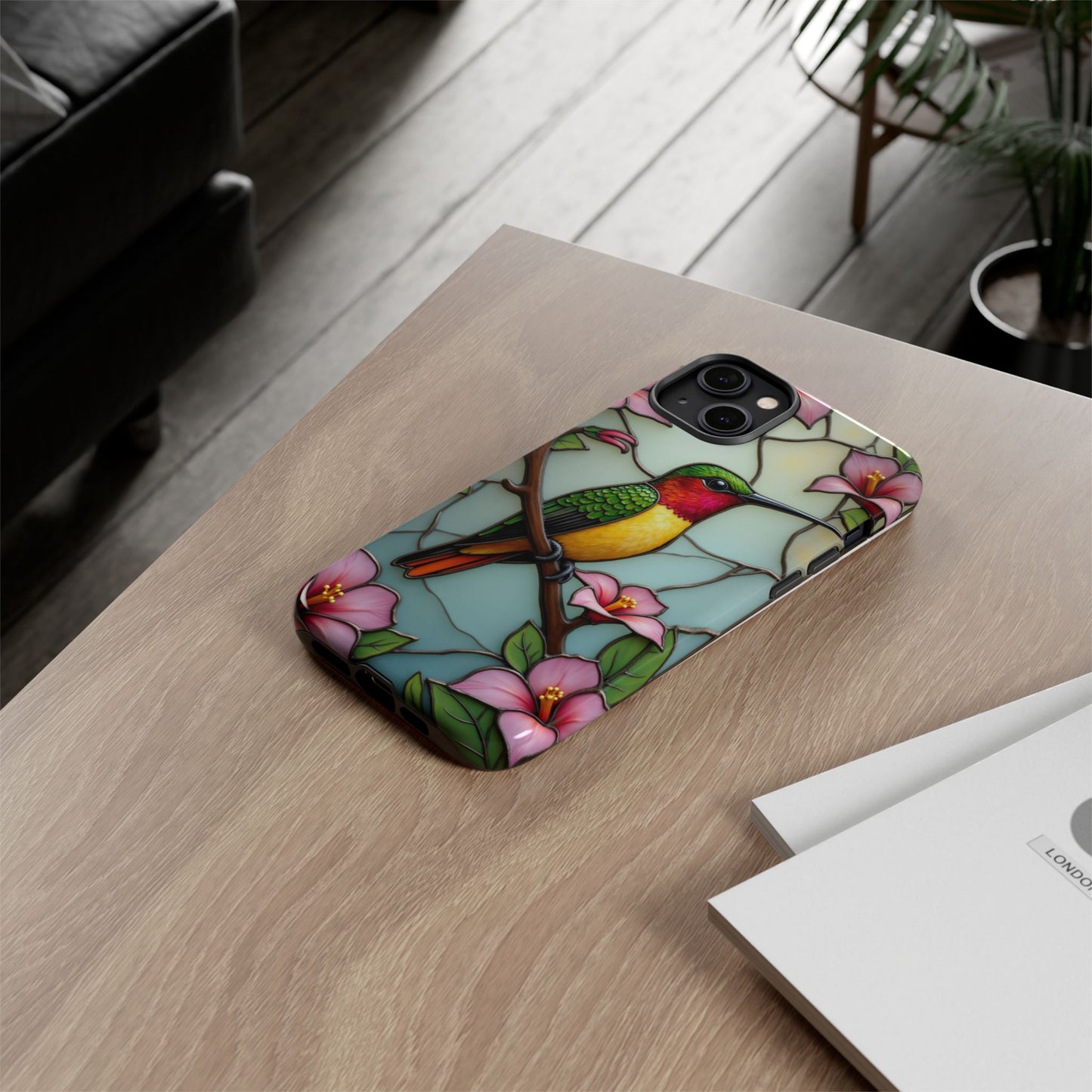Elegant Hummingbird with Floral Mosaic | Artistic Nature Design