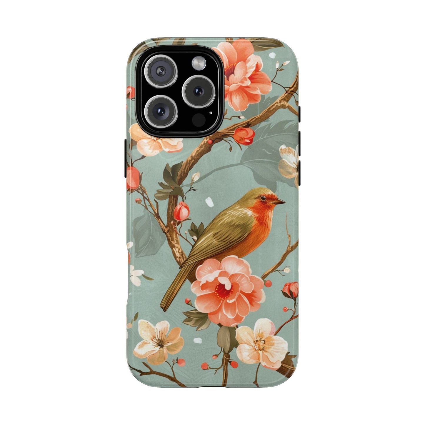 Floral Bird Phone Case - Elegant Nature-Inspired Cover for iPhone, Samsung & Google Pixel