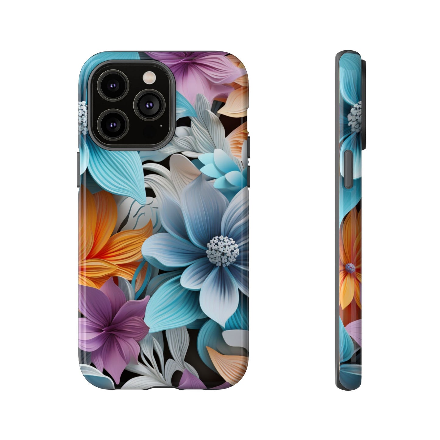Elegant 3D Floral Bloom Mobile Case – Vivid & Artistic