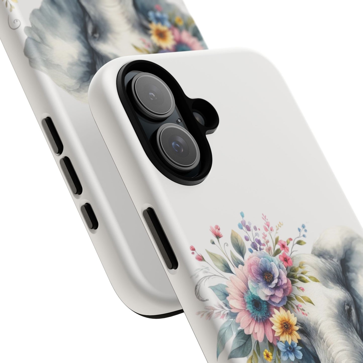 Floral Elephant Mobile Cover – Elegant Watercolor Art