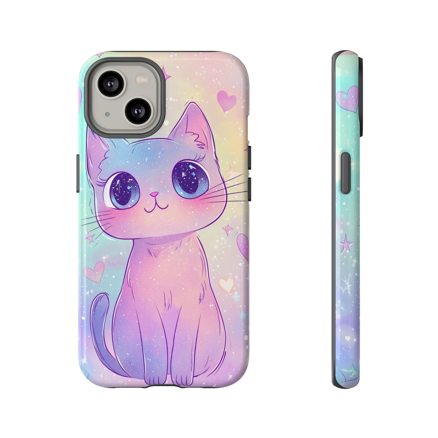Cosmic Cat Phone Case β Sparkly Anime Aesthetic for iPhone, Google Pixel & Samsung