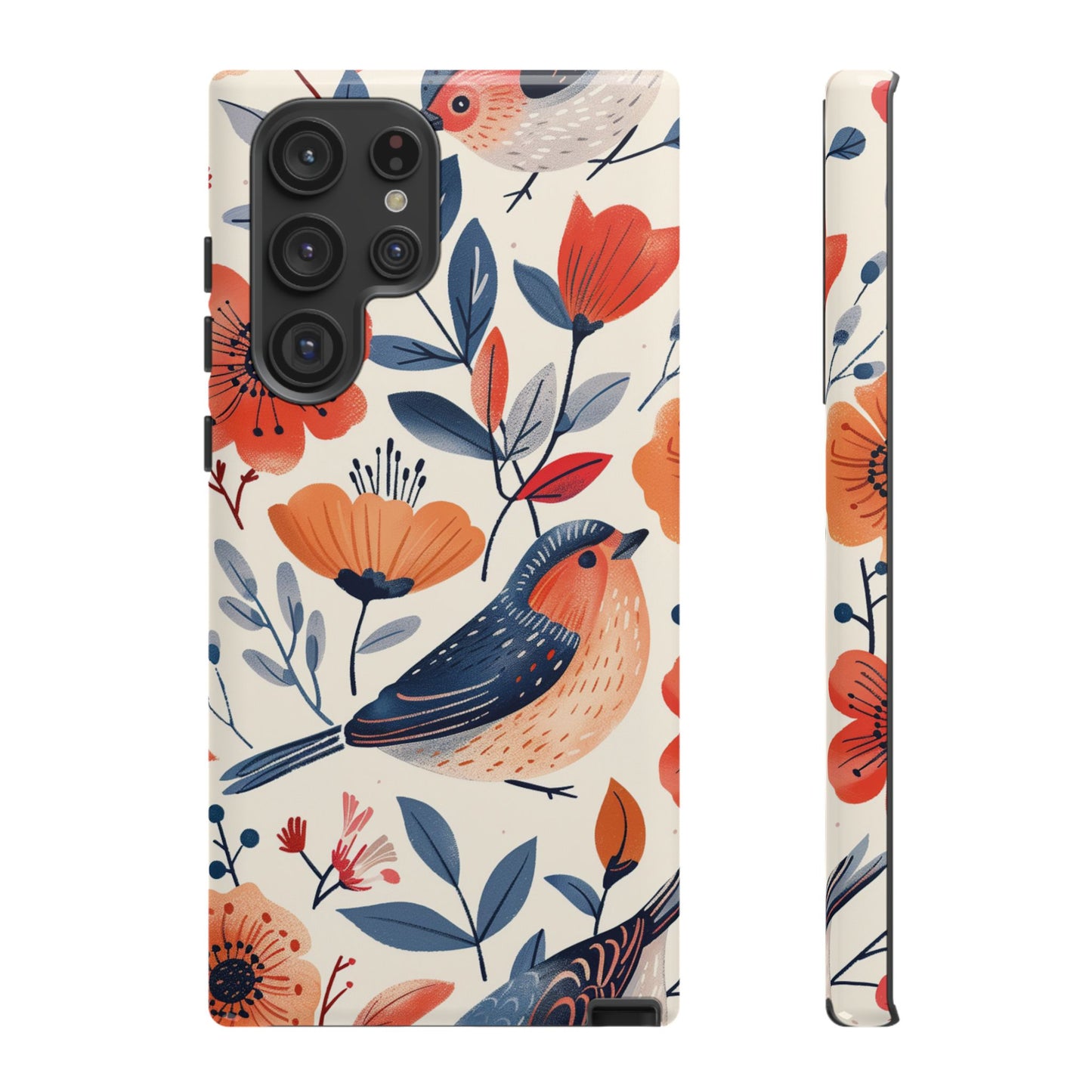 Floral Bird Phone Case - Elegant Nature-Inspired Cover for iPhone, Samsung & Google Pixel