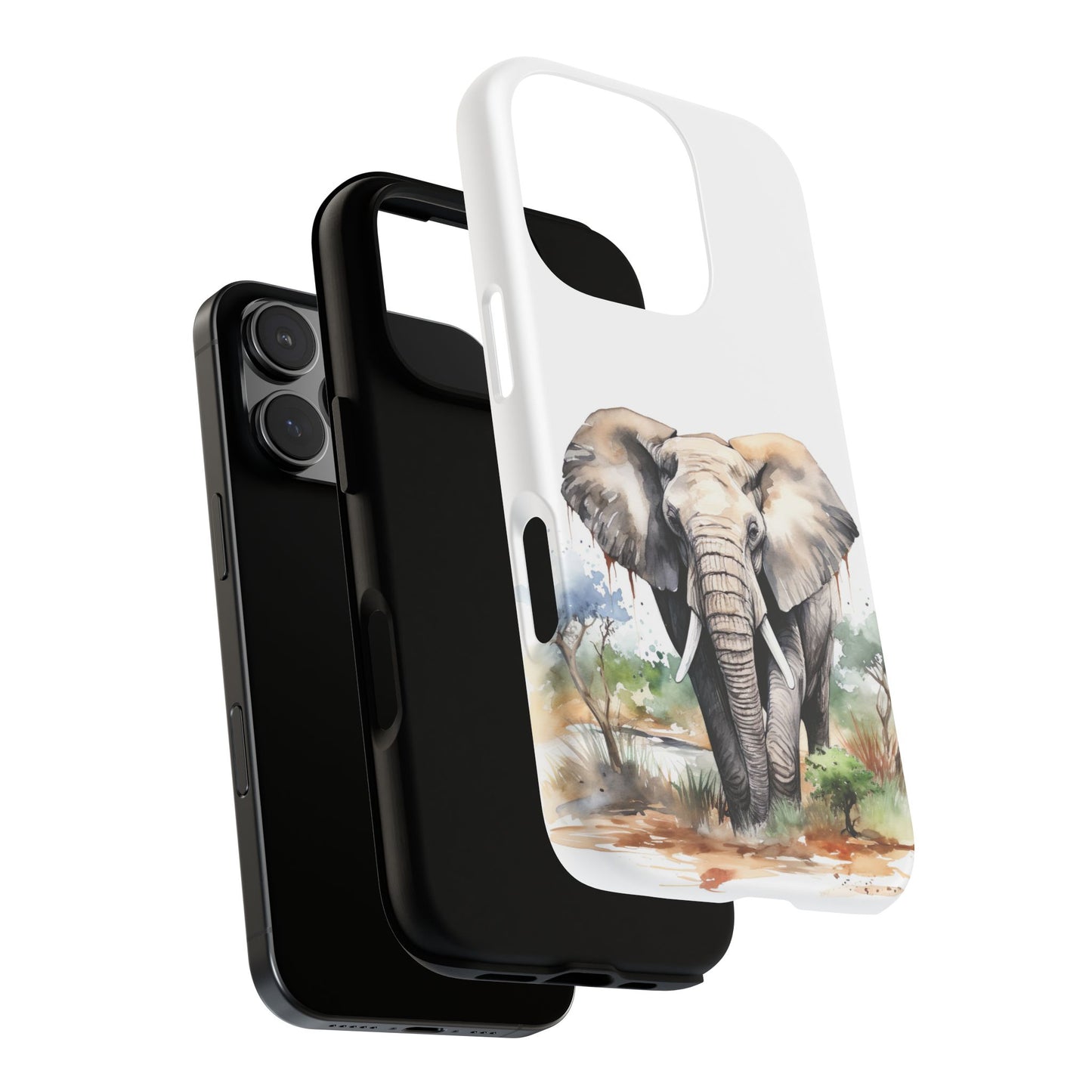 Safari Watercolor Elephant Mobile Cover – Artistic Wildlife Design