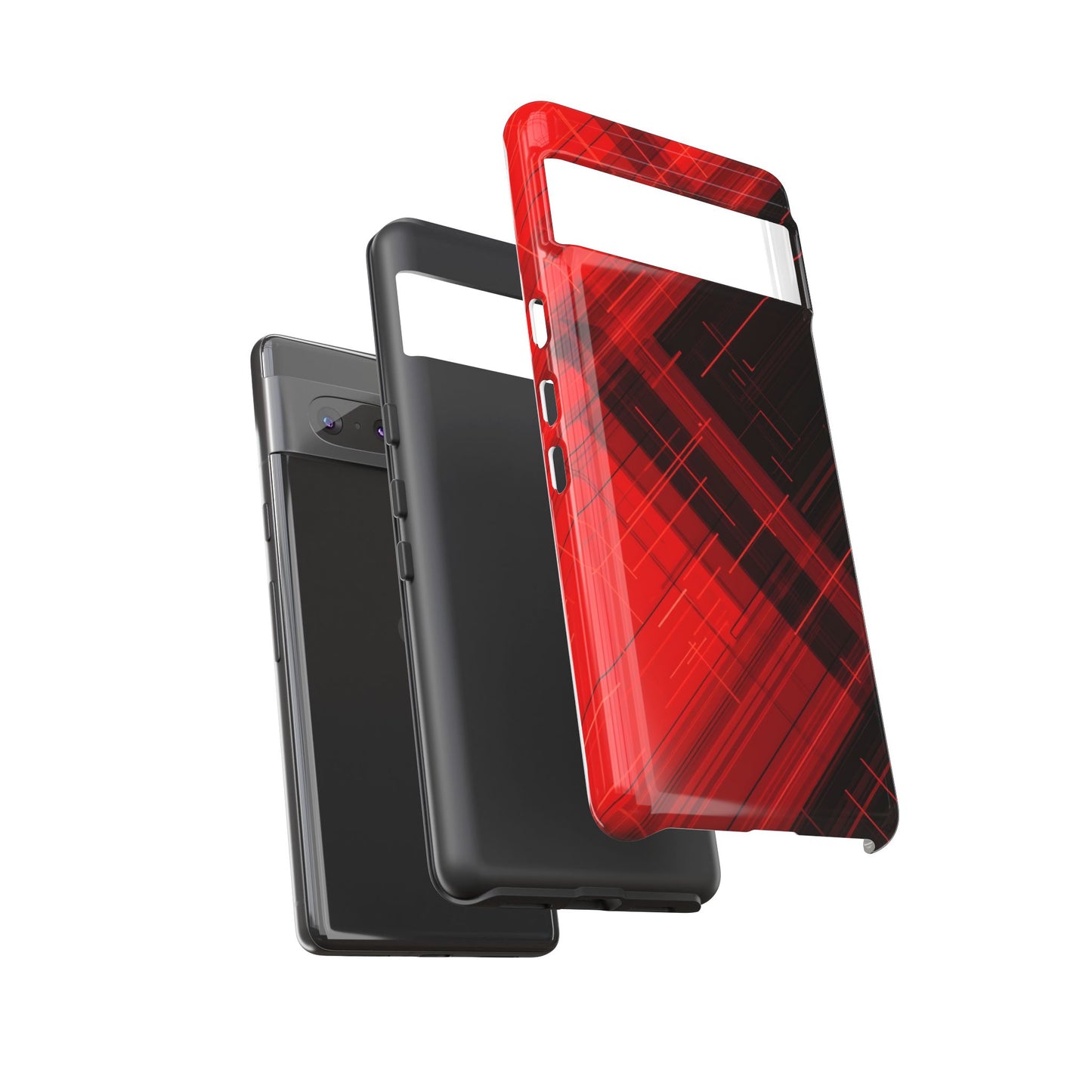Abstract Red and Black Geometric Pattern