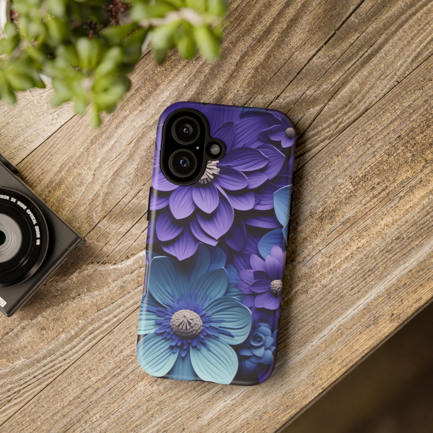 Royal Blue Floral Phone Case – Elegant & Luxurious Design