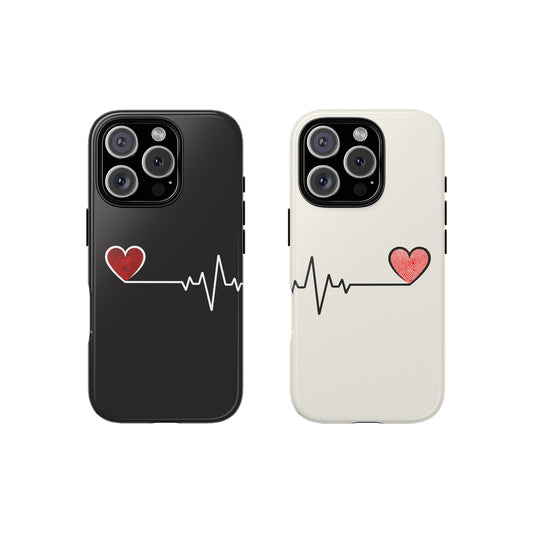 Matching Heartbeat Couple Phone Case – Love Connection for iPhone, Samsung & Google Pixel