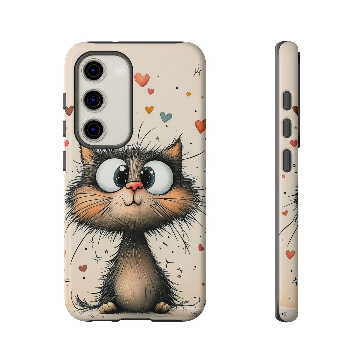Whiskers & Hearts Phone Case – Cute Anime Cat Design for iPhone, Google Pixel & Samsung