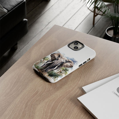 Majestic Watercolor Elephant Mobile Cover – Artistic Wildlife Design