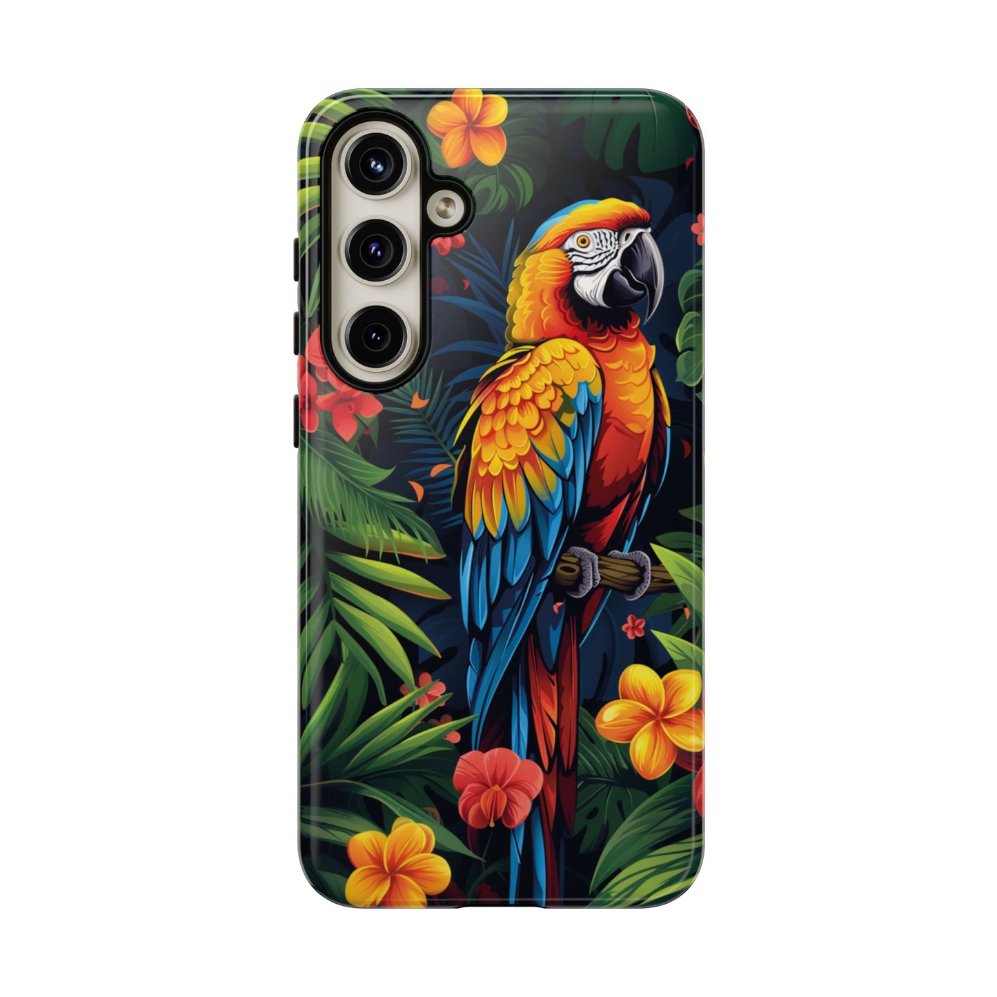 Floral Parrot Phone Case – Tropical Bird Design for iPhone, Samsung & Google Pixel