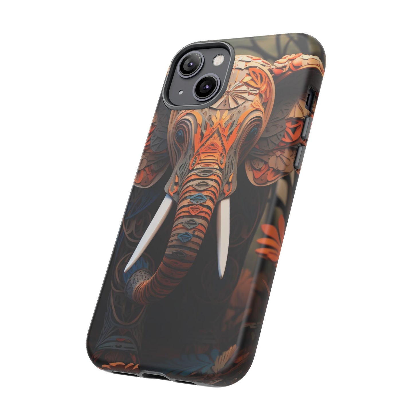 Elegant Artistic Elephant Mobile Cover – Intricate Paper-Cut Design