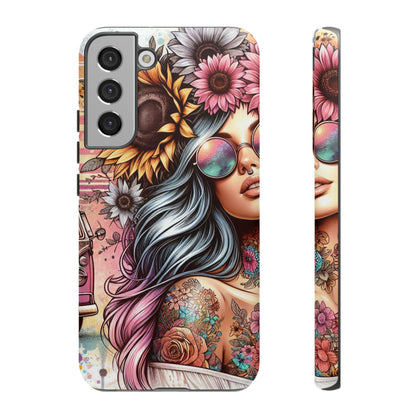 Retro Boho Wanderer – Sunflower Hippie Van Mobile Cover