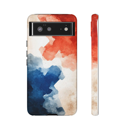 Crimson & Cobalt – Abstract Watercolor Splash Phone Case for iPhone, Google Pixel, Samsung
