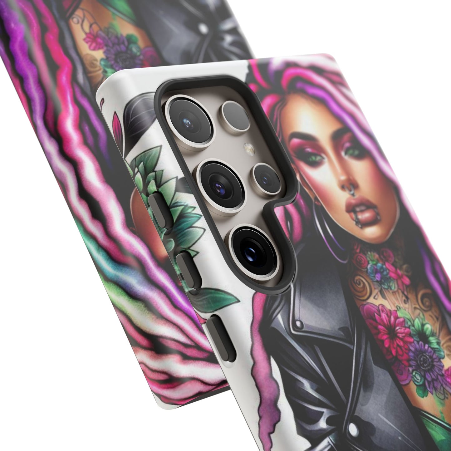 Neon Rebel – Vibrant Biker Queen Mobile Cover
