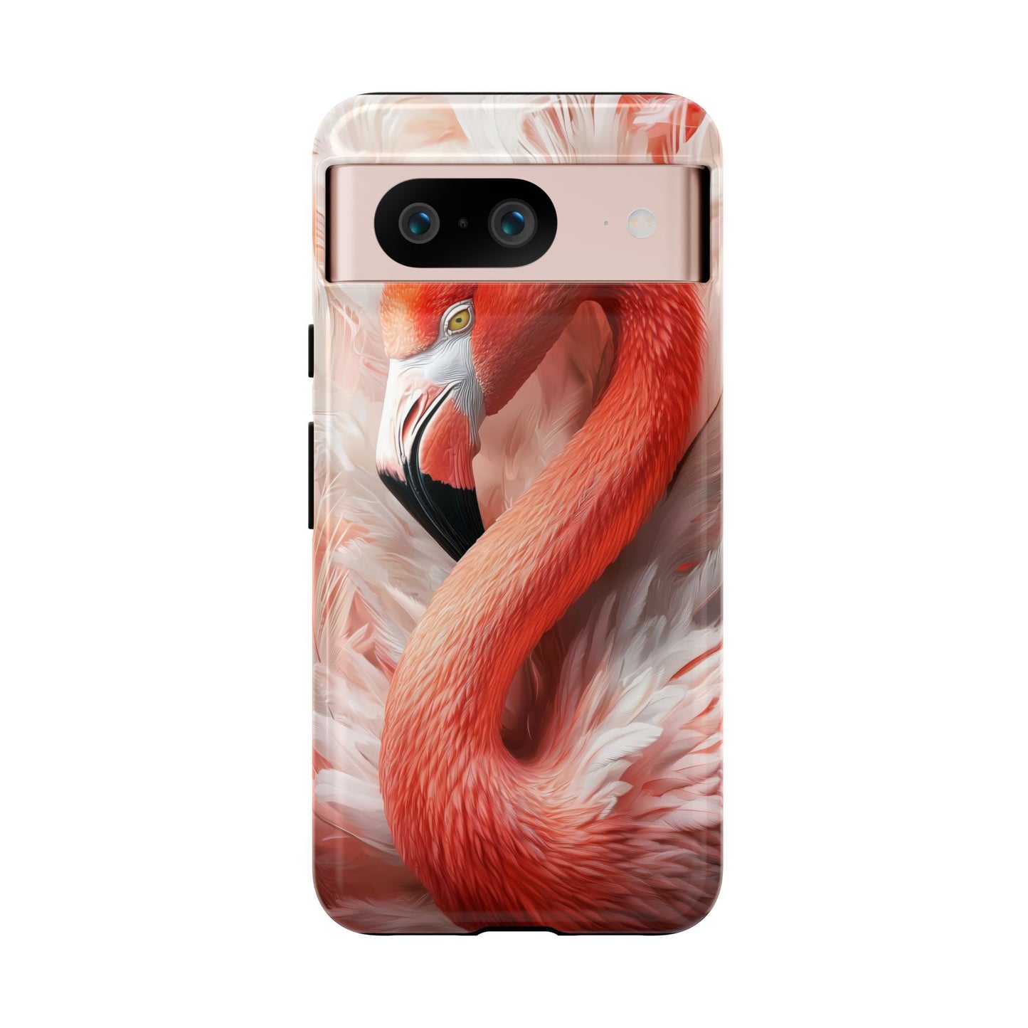 Elegant Flamingo Feather Phone Case for iPhone, Samsung & Google Pixel