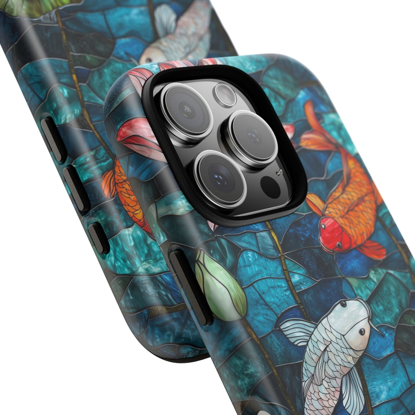 Lotus Serenity" – Koi Pond Stained Glass Case or iPhone, Samsung & Pixel