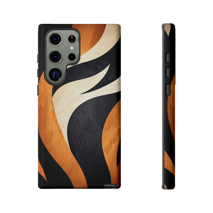 Bold Tiger Stripes Phone Case – Black, Orange & Cream for iPhone, Samsung & Google Pixel