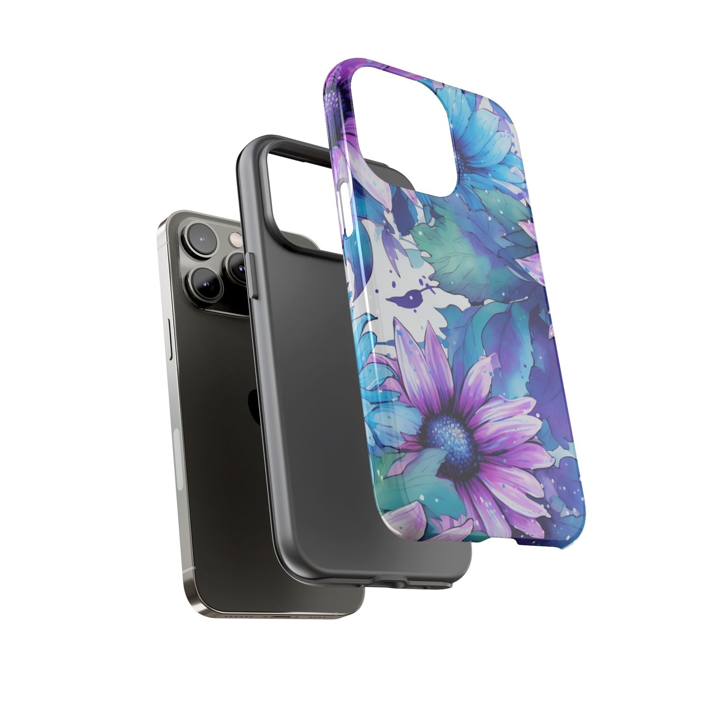 Dreamy Blue & Purple Floral Watercolor Mobile Case