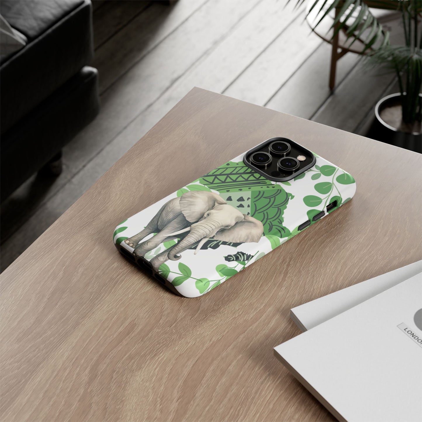 Tropical Elephant Mobile Cover – Nature-Inspired Boho Art