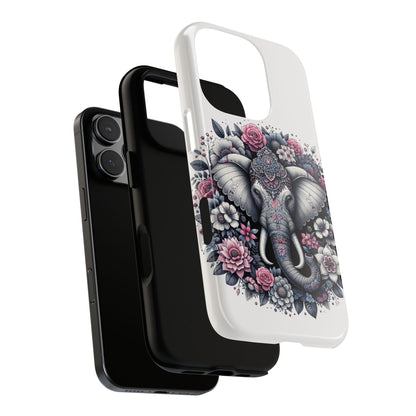 Ornate Floral Elephant Mobile Cover – Elegant Bohemian Art