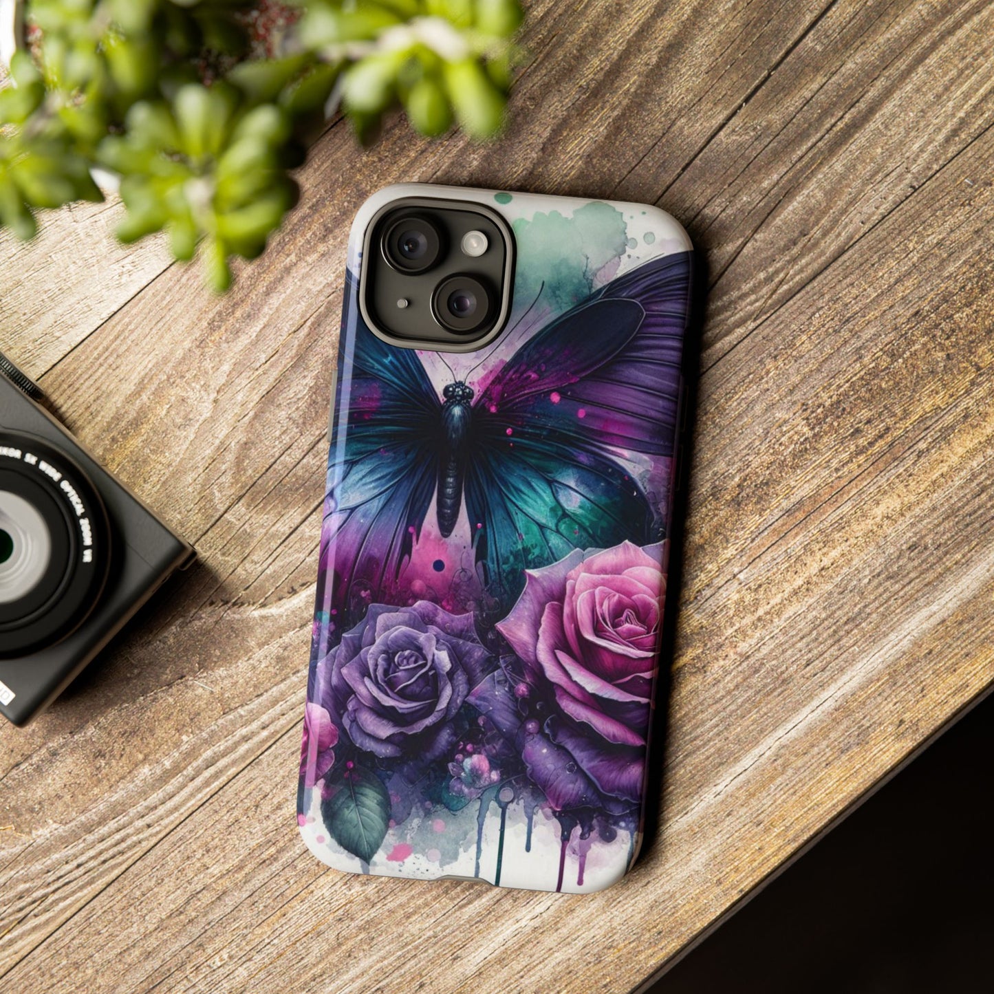 Mystic Bloom – Vibrant Butterfly & Rose Art Mobile Cover