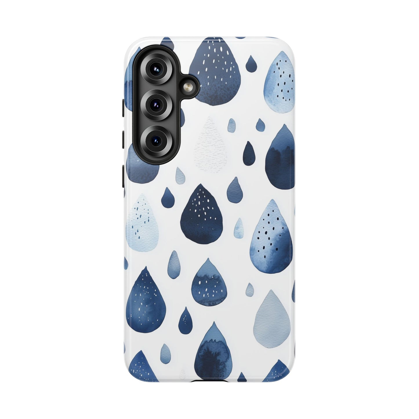 Indigo Rain Drops Watercolor Phone Case for iPhone, google Pixel & Samsung