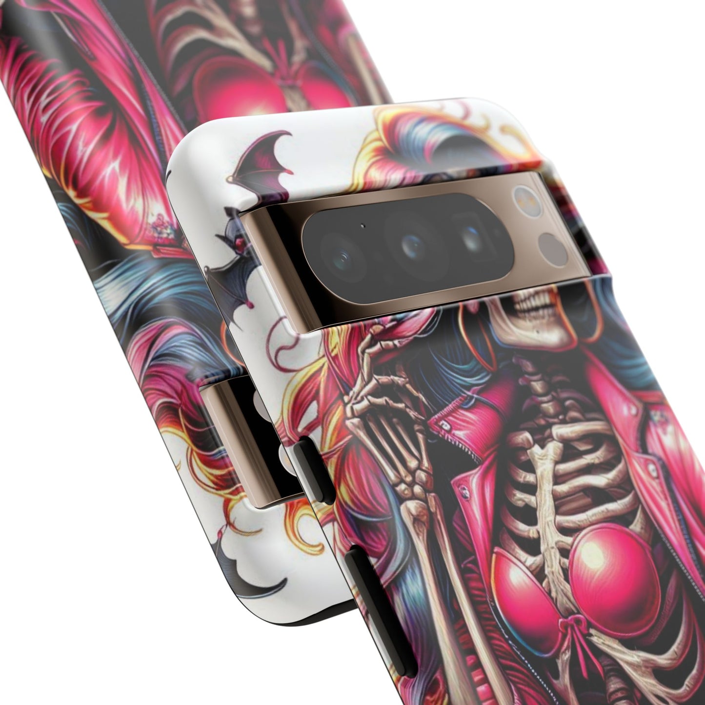 Neon Bones – Retro Skeleton & Vibrant Punk Aesthetic Mobile Cover
