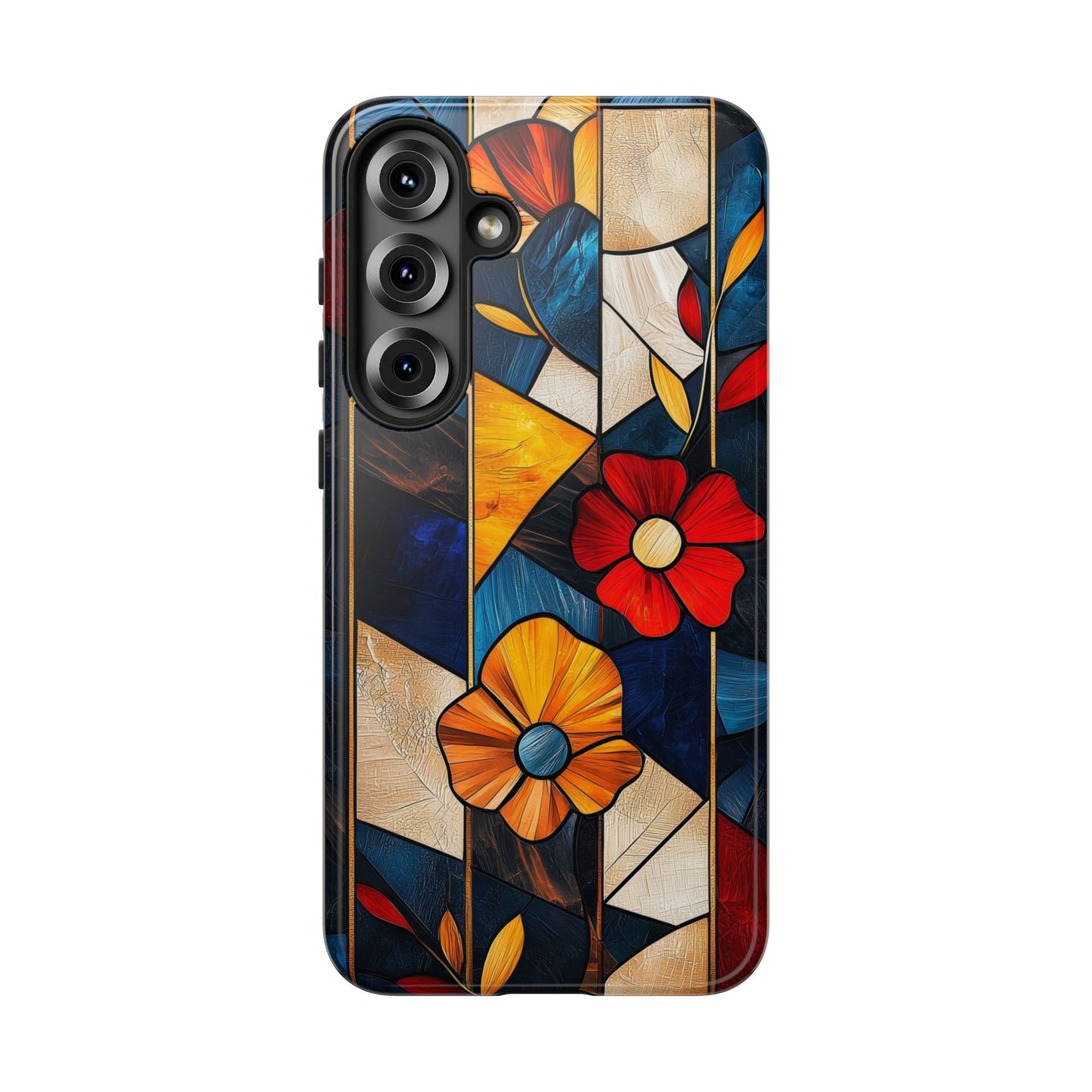 Bloomlines – Geometric Floral Stained Glass Phone Case for iPhone, Samsung & Pixel