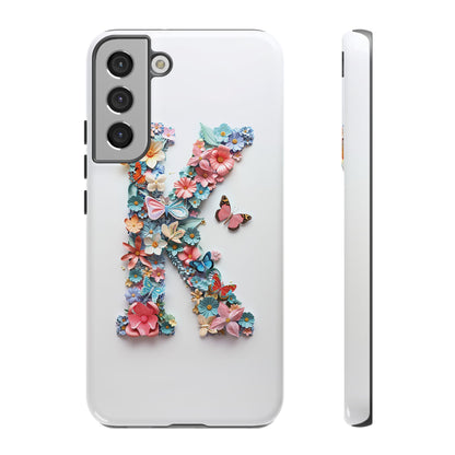 Floral Letter K Phone Case – Personalized Aesthetic Cover for iPhone, Samsung & Google Pixel
