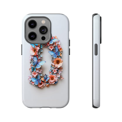 Floral Letter D Phone Case – Personalized Aesthetic Cover for iPhone, Samsung & Google Pixel